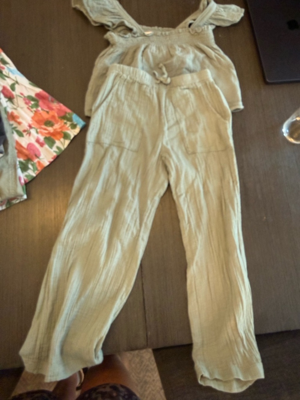 GAP Light Sage Wide-Leg Kids Set